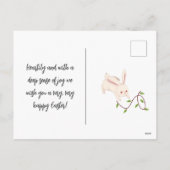 ライトピンクフォレストリトルウサギハッピーイースター シーズンポストカード (裏面)