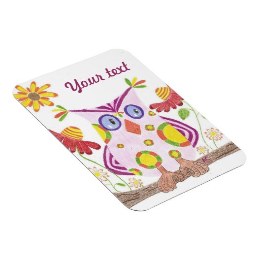 ライトピンクフクロウのプレミアムマグネット マグネット (右側)