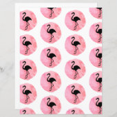 ライトピンクフラミンゴパタースクラップブック紙 (正面/裏面)