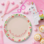 ライトピンクフローラアクセント ペーパープレート (パーティー)