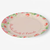 ライトピンクフローラアクセント ペーパープレート (アングル)