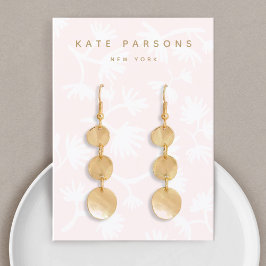 ライトピンクフローライヤリングジュエリー表示 名刺