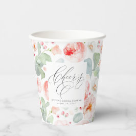 ライトピンクフローラエレガント応援 紙コップ