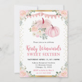 ライトピンクフローラカボチャ秋スウィート16 招待状 (正面)