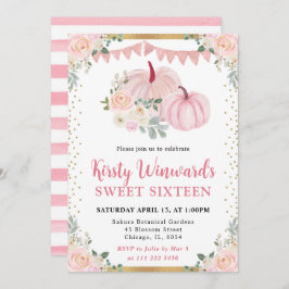 ライトピンクフローラカボチャ秋スウィート16 招待状