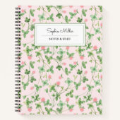 ライトピンクフローラコケットコテージコアスパイラル ノートブック (正面)