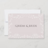 ライトピンクフローラデザインエレガントな結婚式 出欠カード (裏面)