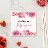 ライトピンクフローラブライダルシャワーナプキン スタンダードカクテルナプキン (インサイチュ)