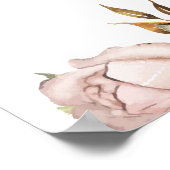 ライトピンクフローラブライダルシャワー ポスター (角)