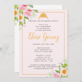 ライトピンクフローラ春キンセアニェラ招待状 招待状 (正面/裏面)