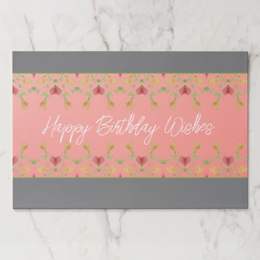 ライトピンクフローラ紙ランチョンマット ペーパーパッド (正面)