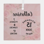 ライトピンクフローラ誕生ナンバーズスクエアオーナメント ガラスオーナメント (裏面)