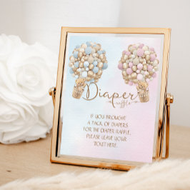 ライトピンクブルーボーイガールおむつラッフル ポスター