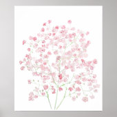 ライトピンクベビーブレスブーケジプソフィラウォータコール ポスター (正面)