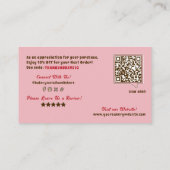 ライトピンクベーカリーロゴサンキュービジネスカスタム エンクロージャーカード (裏面)