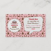 ライトピンクベーカリーロゴサンキュービジネスカスタム エンクロージャーカード (正面)