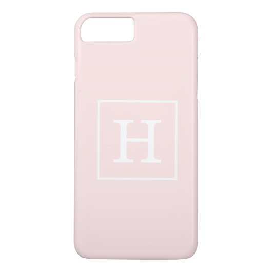 ライトピンクホワイトフレームイニシャルモノグラム Case-Mate iPhoneケース (裏面)