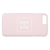 ライトピンクホワイトフレームイニシャルモノグラム Case-Mate iPhoneケース (裏面(横))