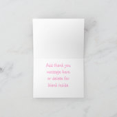 ライトピンクホース誕生日サンキューノートカード サンキューカード (内部)