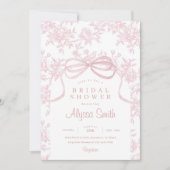 ライトピンクボウアンドトワールブライダルシャワー 招待状 (正面)