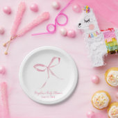 ライトピンクボウコケパーソナライズされた ペーパープレート (パーティー)