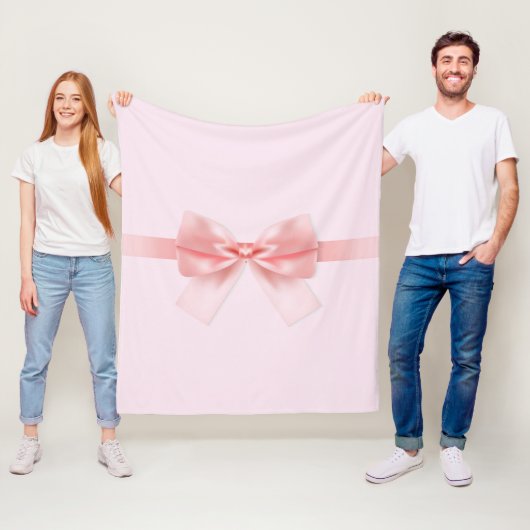 ライトピンクボウ包まれたプリントフリースブランケット フリースブランケット (インサイチュ)