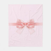 ライトピンクボウ包まれたプリントフリースブランケット フリースブランケット (正面)