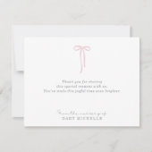 ライトピンクボウ、の子供部屋から、文字カード 招待状 (正面)