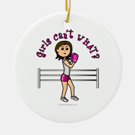 ライトピンクボクサー セラミックオーナメント (正面)