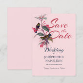 ライトピンクボホアートデコフローラ&バード セーブザデート (正面/裏面)