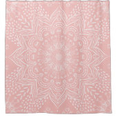 ライトピンクマンダラガーリーボヘミア シャワーカーテン (正面)