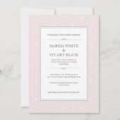 ライトピンクモダンアールデコ結婚式招待状 招待状 (正面)