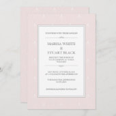 ライトピンクモダンアールデコ結婚式招待状 招待状 (正面/裏面)