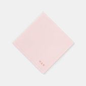 ライトピンクモノグラムのバチェロレッテ スタンダードカクテルナプキン (角)