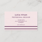 ライトピンクラインミニマルモダンプロフェッショナル 名刺 (裏面)