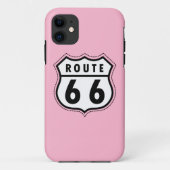 ライトピンクルート66道路標識 Case-Mate iPhoneケース (裏面)