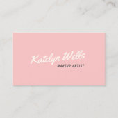 ライトピンクレトロ手書きスクリプトタイポグラフィ 名刺 (正面)