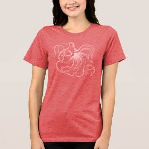 ライトピンクヴィンテージタコイラストレーション トライブレンドTシャツ