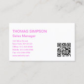 ライトピンク企業のロゴ会社社員スタッフ 名刺 (裏面)