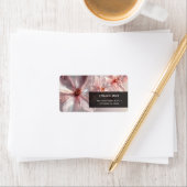 ライトピンク光沢のあるメタリック花の名刺 ラベル (インサイチュ)