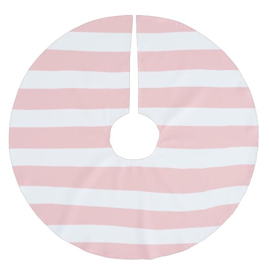 ライトピンク名門私立校風のストライプ色 ブラッシュドポリエステルツリースカート (正面)