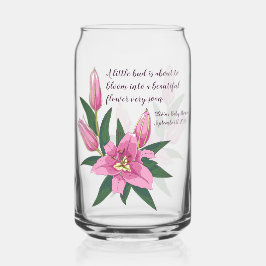 ライトピンク咲きユリ ガラス缶