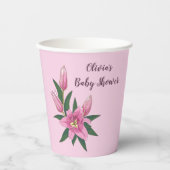 ライトピンク咲きユリ 紙コップ (正面)