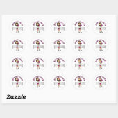 ライトピンク女性ボクシング ラウンドシール (シート)