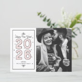 ライトピンク幾何学的タイポグラフィ2025年新年 シーズンカード (スタンド正面)