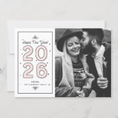 ライトピンク幾何学的タイポグラフィ2025年新年 シーズンカード (正面)