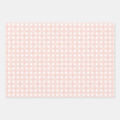 ライトピンク春パターン&ラッ無地のピング紙 ラッピングペーパーシート (正面)