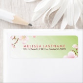 ライトピンク春花ライトグリーン背景 ラベル (インサイチュ)