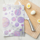 ライトピンク水玉模様パターン キッチンタオル (四つ折り)
