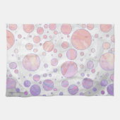 ライトピンク水玉模様パターン キッチンタオル (横)